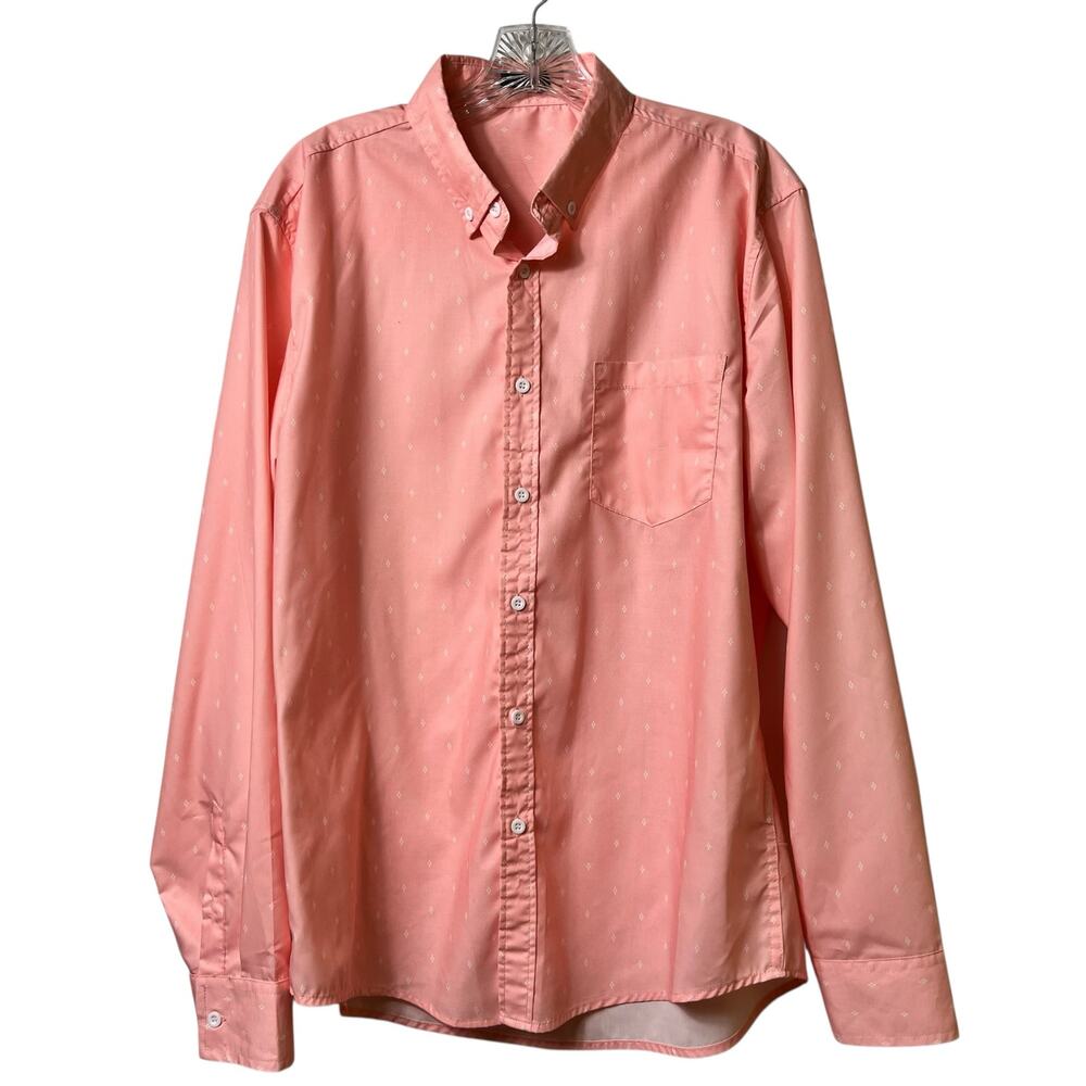 Coofandy Long Sleeve Button Front Shirt in‎ Peach M (2711)
